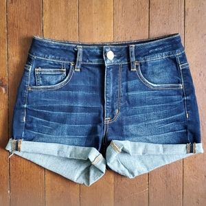 AE hi rise shortie jean shorts